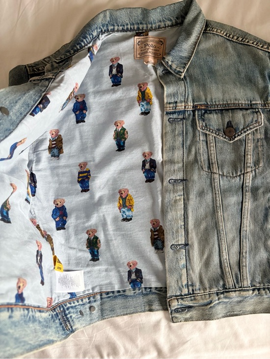 Polo Ralph Lauren Jackets & Blazers - Polo by Ralph Lauren Light Blue Denim Jacket with Printed Bear Lining